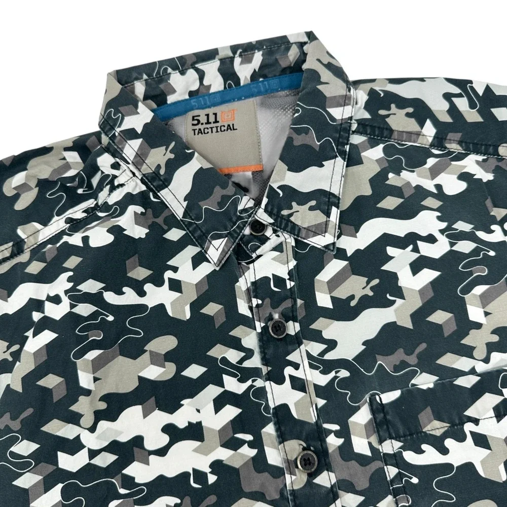 5.11 Tactical‎ Camo Maze Snap RapidDraw Shirt Mens Short Sleeve Lightweight M